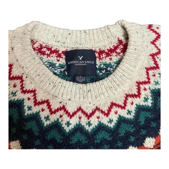 American Eagle Outfitters Cotton Blend Crew Neck Pull Over Sweater Mens Size LT - Picture 4 of 10